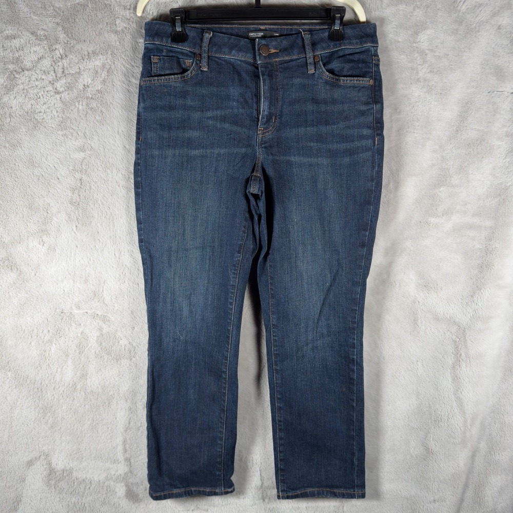 Simply Vera Vera Wang Capri Jeans Women's Size 10P Dark Wash Stretch Denim